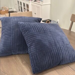 Calvin Klein Blue Velvet Throw Pillows